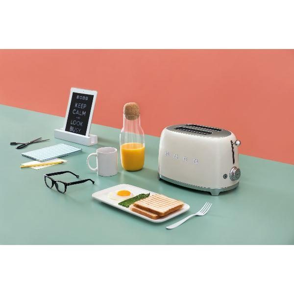 Toaster 2 fentes extra larges crème Années 50 - Smeg