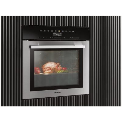 four multifonction 76l, 5 niveaux de cuisson classe a+ bandeau de . miele h7364bp inox/alu/quartz