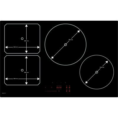 table de cuisson induction 80cm, bridge, slider. novy 1724