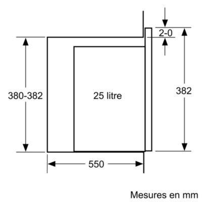 serie 4, micro ondes intégrable, inox bosch bfl553ms0