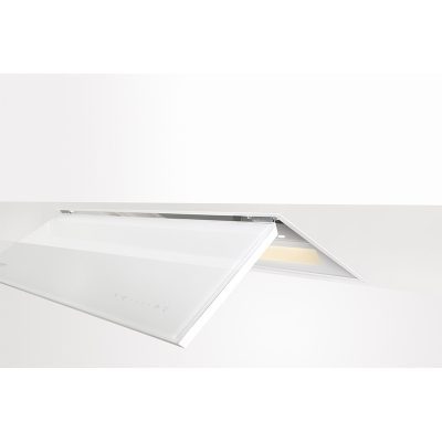 hotte fusion 90 cm blanc, tiroir, solution élégante pour une armoire supérieure peu profonde. novy 686