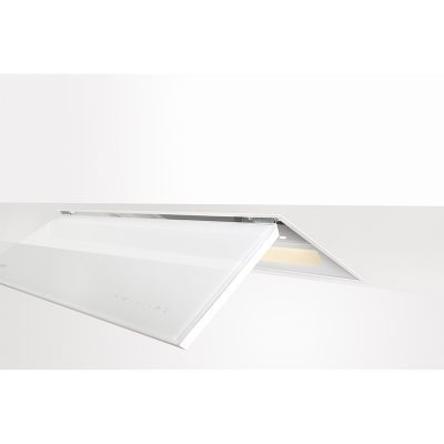 hotte fusion 90 cm blanc, tiroir, solution élégante pour une armoire supérieure peu profonde. novy 686