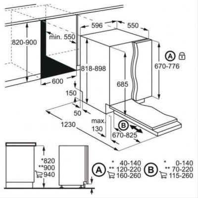 Lave vaisselle Tout integrable AEG FSE63657P cottes