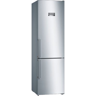 série 4, réfrigérateur combiné pose libre, 203 x 60 cm, couleur inox bosch kgn397leq
