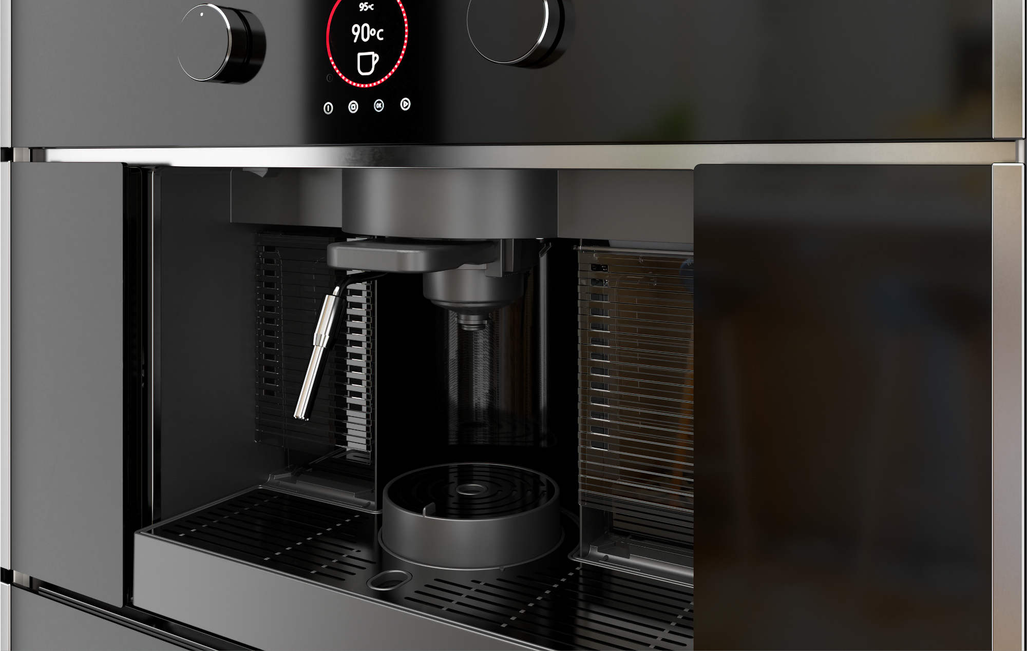 Machine à café encastrable Noir/inox multicapsules 5 adapteurs et café moulu. TEKA CLC835MC