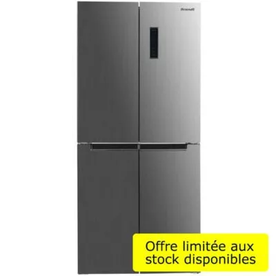 réfrigérateur multiportes 421l avec technologie fast no frost brandt bfm870nx