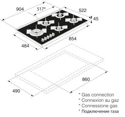 Table de cuisson à gaz HG1935AB