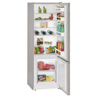 réfrigérateur combiné faible largeur de 55cm, portes inox liebherr cuel281 21 inside