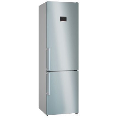 série 6, réfrigérateur combiné pose libre, 203 x 60 cm, inox anti trace de doigts. bosch kgn39aibt