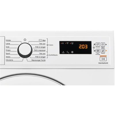 sèche linge frontal pompe à chaleur avec hublot réversible. electrolux edhf4812sc bandeau de commande