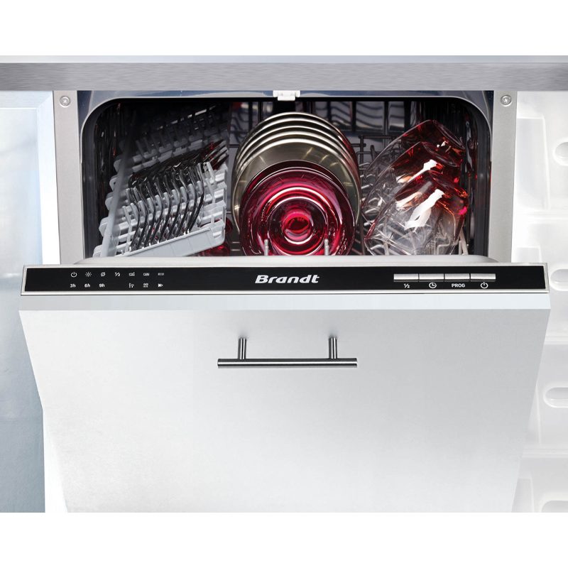 Lave-vaisselle tout encastrable 45 cm, simple d'utilisation, compact Brandt  VS1010J - Meg diffusion