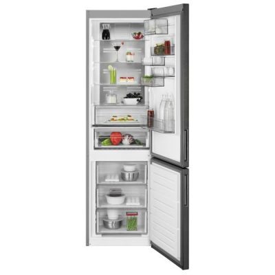 réfrigérateur combiné no frost, dark grey, 367l, air brassé à 360°. aeg rcb736e5mb aménagement intérieur