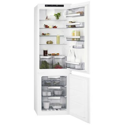 réfrigérateur combiné encastrable,hauteur 177,2cm, no frost twintech. aeg sce818f6ts