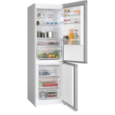 iq300, réfrigérateur combiné pose libre, 186 x 60 cm, inox anti trace de doigts. siemens kg36nxidf aménagement intérieur