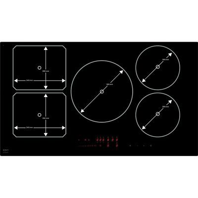 table de cuisson 90cm, 2 zones flexibles gamme "induction power", produit premium. novy 1768