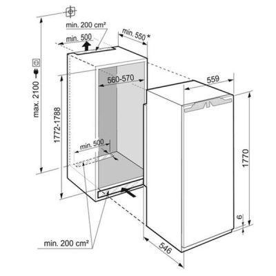 réfrigérateur encastrable tout utile 178 cm pure avec commandes tactiles. liebherr ire1780
