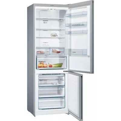 série 4, réfrigérateur combiné pose libre, 203 x 70 cm, couleur inox bosch kgn49xlea