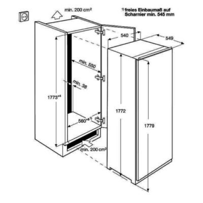 réfrigérateur 1 porte encastrable sÉrie 600 177.2 cm f. electrolux ers3df18s