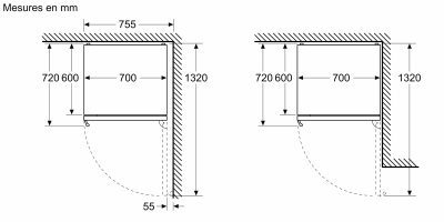 réfrigérateur combiné pose libre, 203 x 70 cm, inox anti trace de doigts kg49neicu