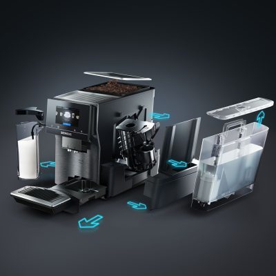 machine à café tout automatique, eq700 integral, inox foncé siemens tq707df5