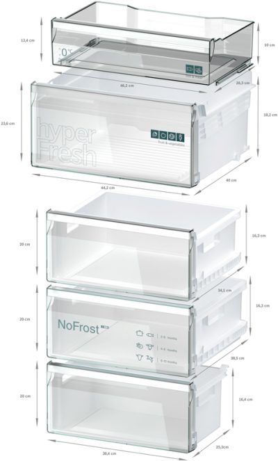 iq300, réfrigérateur combiné pose libre, 203 x 60 cm, inox anti trace de doigts kg39neicu