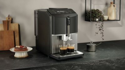 machine à café tout automatique, eq300 extraklasse, inox foncé, noir lustré siemens tf305ef9
