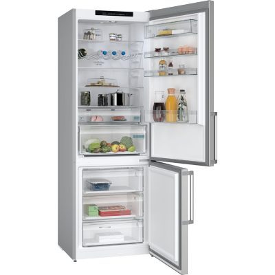 réfrigérateur combiné pose libre, 203 x 70 cm, inox anti trace de doigts kg49neicu