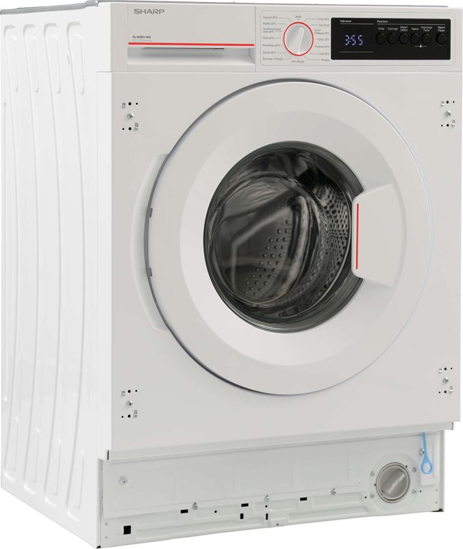 Machine à laver Encastrable, 8 kg, 1400 tr/min, 15 programmes, Classe D  SHARP ESNIB8141WD - Meg diffusion