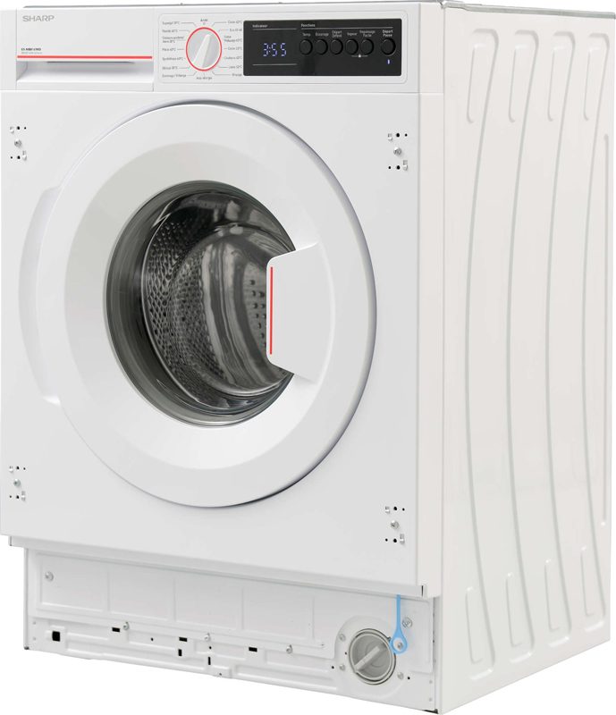 Machine à laver Encastrable, 8 kg, 1400 tr/min, 15 programmes, Classe D  SHARP ESNIB8141WD - Meg diffusion