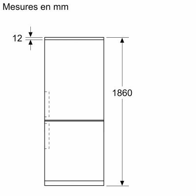 refrigérateur combiné no frost 2 circuits 186 x 60 cm avec compartiment xxl bosch kgn367ict