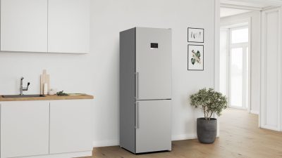 refrigérateur combiné no frost 2 circuits 186 x 60 cm avec compartiment xxl bosch kgn367ict