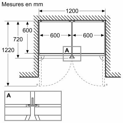 refrigérateur combiné no frost 2 circuits 186 x 60 cm avec compartiment xxl bosch kgn367ict