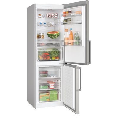 refrigérateur combiné no frost 2 circuits 186 x 60 cm avec compartiment xxl bosch kgn367ict