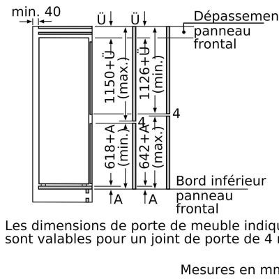 série 6, réfrigérateur combiné intégrable, 177.2 x 55.8 cm, charnières pantographes softclose bosch kis87edd0