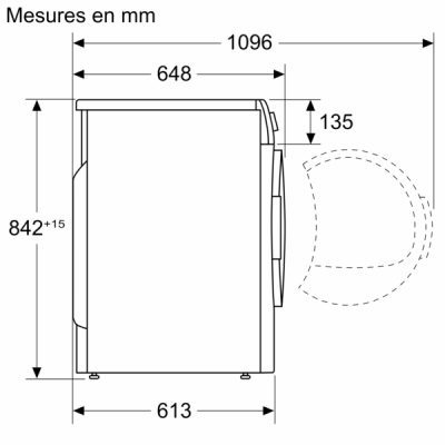 série 6, sèche linge pompe à chaleur, 8 kg wqg135dmfr