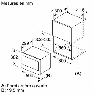 série 8, micro ondes intégrable, noir bosch bfl7221b1