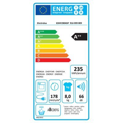 sèche linge pompe à chaleur 8 kg electrolux edhf2804dp