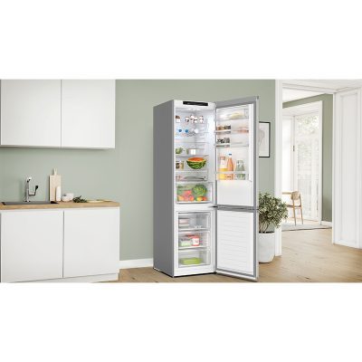 réfrigérateur combiné gamme exclusiv pose libre, 203 x 60 cm, inox anti trace de doigts bosch kgn39eicf