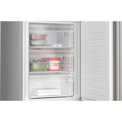 réfrigérateur combiné gamme exclusiv pose libre, 203 x 60 cm, inox anti trace de doigts bosch kgn39eicf