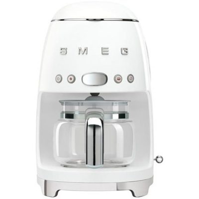 smeg cafetière filtre 10 tasses programmable blanche années 50 dcf02wheu