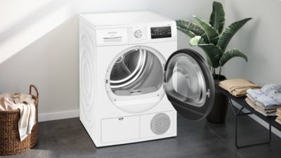 iq300, sèche linge pompe à chaleur, 8 kg siemens wt45hv14fr