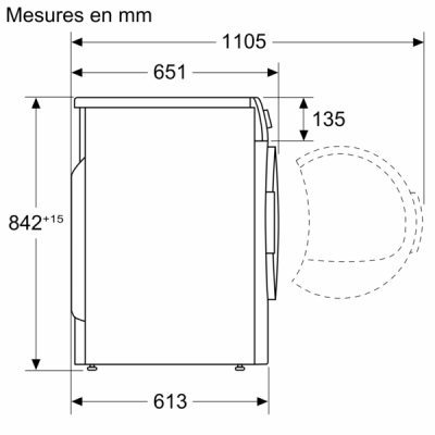 iq300, sèche linge pompe à chaleur, 8 kg siemens wt45hv14fr