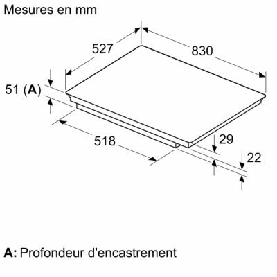 n 90, table à induction, 80 cm, noir, avec cadre neff t68ttv4l0
