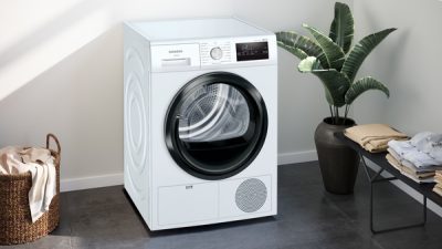 iq300, sèche linge pompe à chaleur, 8 kg siemens wt45hv14fr