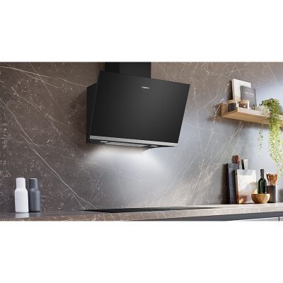 iq500, hotte murale, 80 cm, noir avec finition en verre lc81kan60m