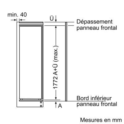 iq300, réfrigérateur intégrable, 177.5 x 56 cm, charnières pantographes ki81rvfe0