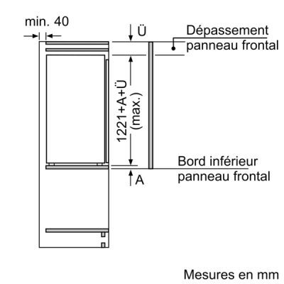 iq500, réfrigérateur intégrable, 122.5 x 56 cm, charnières pantographes softclose siemens ki41redd1