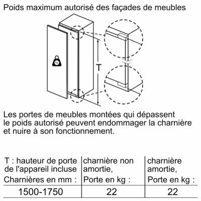 iq300, réfrigérateur intégrable, 177.5 x 56 cm, charnières pantographes ki81rvfe0