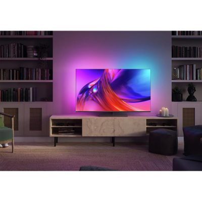 téléviseur led 164 cm the one résolution uhd 4k 3840 x 2160 pixels ambilight tv 3 côtés : nouveau concept one pixel améliorant la précision des couleurs + appli aurora pour créer de magnifiques ambiances immersives micro dimming pro luminosité 500 nits wide color gamut 90% dci hdr dolby vision® et hdr10 + compatible processeur quad core philips p5 ai picture engine avec intelligence artificielle : une image si réaliste, quel que soit le contenu smart tv avec la nouvelle plateforme intuitive google tv contrôle vocal via google assistant intégré et compatible alexa gaming cloud : geforce now et stadia jeux : allm, amd freesync premium, gaming dolby vision @ 120 hz, hdmi vrr 120 hz game bar affichable pour accéder aux réglages essentiels en gaming son 2.0 avec dolby atmos® bluetooth audio fonction mimi sound pour adapter le rendu sonore à vos capacités auditives prise casque à volume indépendant système audio domestique sans fil philips avec dts play fi cadre gris anthracite et pied central pivotant anthracite.