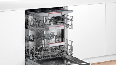 série 4, lave vaisselle encastrable avec bandeau, 60 cm, blanc smi4hcw19e
